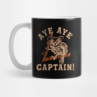 Aye Aye Captain: Cute & Funny Lemur Animal Design Mug